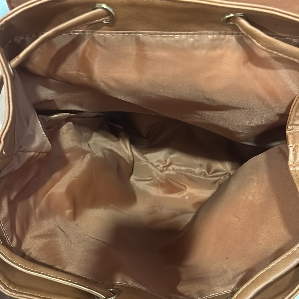 Brown (Faux) Leather Backpack - Picture 3 of 5
